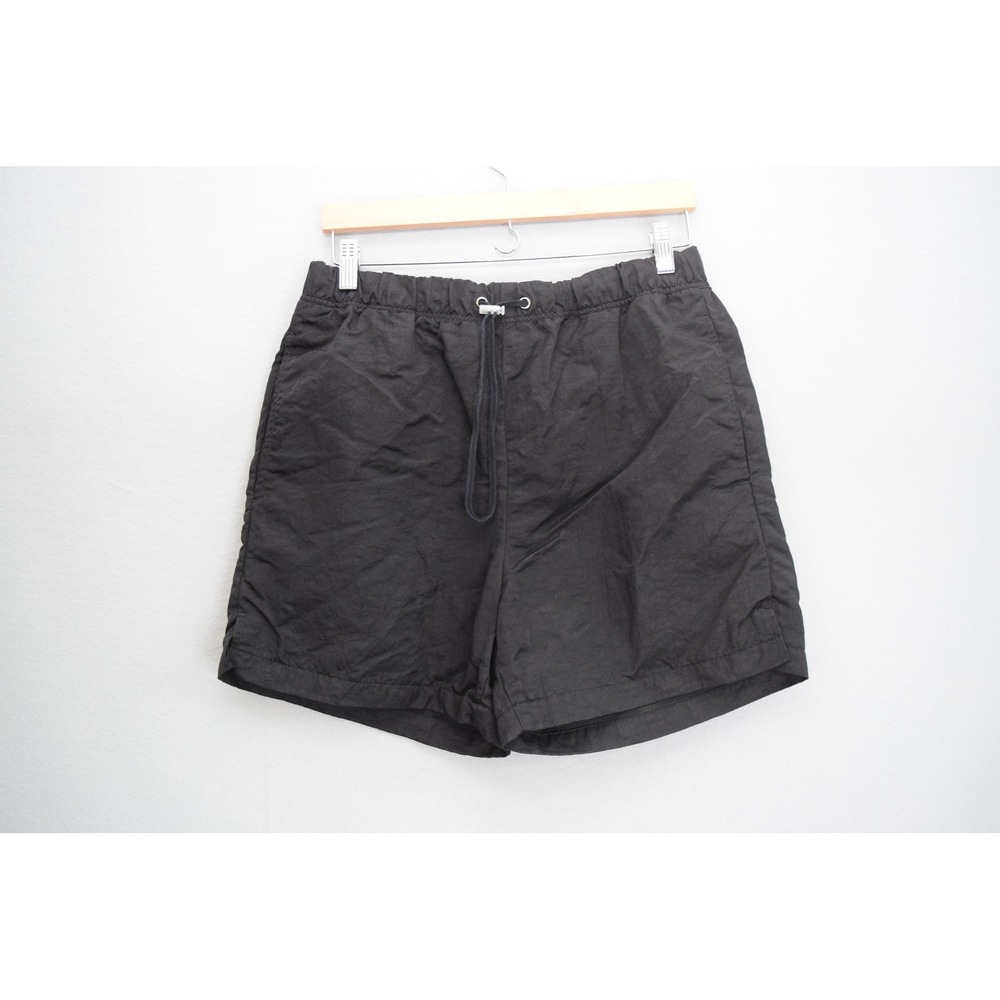 Elwood Nylon Shorts Small Black Elastic Waist Mesh Lined Relaxed Mens Drawstring